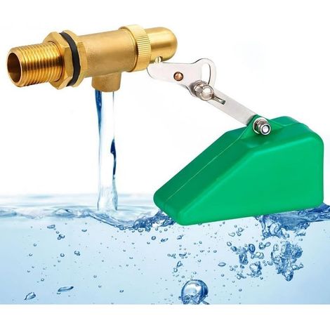 1/2"-Schwimmerventil, Messingventil mit verstellbarem Arm, Schwimmkugel mit Kunststoffschwimmer, automatische Befüllung für Kuh-, Pferde-, Wassertrog- und Wassertanks (1/5)