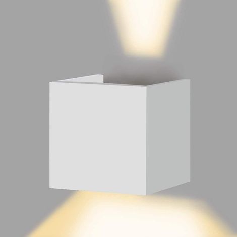 Applique LED cubo bianca da parete 12W IP65 – Luce calda, naturale o fredda – Up & down per esterno - Colore della luce: Luce calda