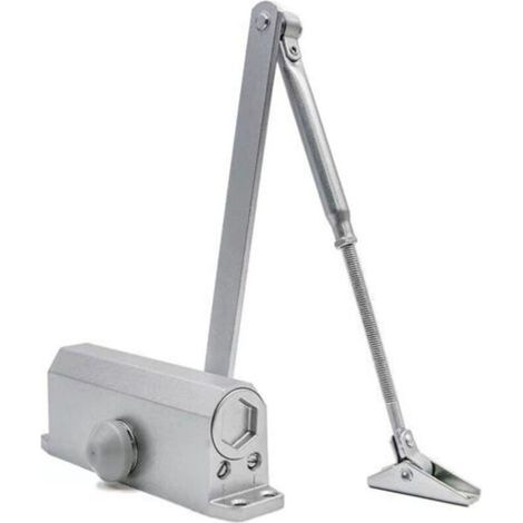 Ferme-porte automatique réglable avec retenue de 60 kg/ressort de porte avec système hydraulique/ferme-porte automatique/ferme-porte de marié/amortisseur de porte (argent) (1/4)