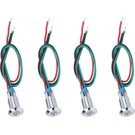 Lot de 4 Voyants LED 8mm Rouge et Vert, Lampe Témoin Cathode Commune, Composants de Contrôle Industriel 110-220V (1/5)