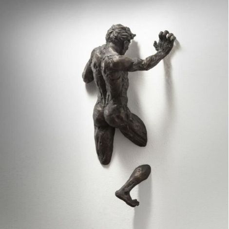 Sculpture Murale - En Résine - Design 3D Relief Personnage - Pour Intérieur Mur - Type C - Unité (1/4)