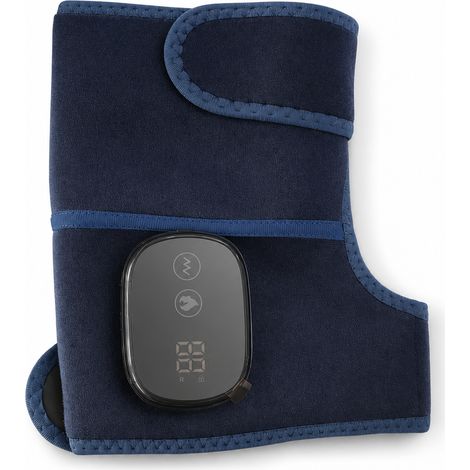 Genouillère de Massage Vibrant Chauffante Bleue avec Batterie 5000 mAh, Commande Tactile et Écran