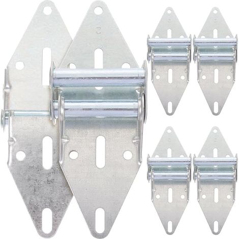 BESTYASH Charnières Robustes Résistantes à Rouille Lot de 6 et Solide en Fer Argenté Résistantes à Rouille pour Porte de Garage Résidentielle et Commerciale (1/5)