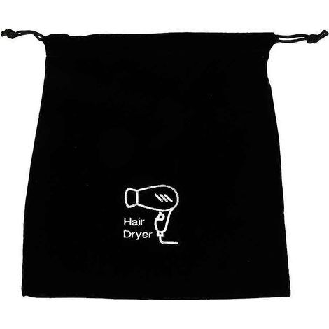Reisetasche für Haartrockner mit Kordelzug, Aufbewahrungstasche für Haartrockner und Lockenstab – 26,00 x 23,00 x 0,50 cm – Schwarz (1/3)