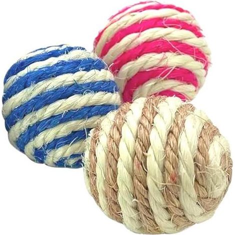 Balle de Poursuite Chat Corde Sisal diamètre 4,3cm Jeux Jouet Couleur Griffe Scratch Naturel Décoration Jardin Maison (1/3)