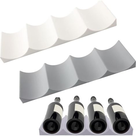 2 Silikon-Weinflaschenhalter für Kühlschrank, Tisch, Speisekammer, Bar
