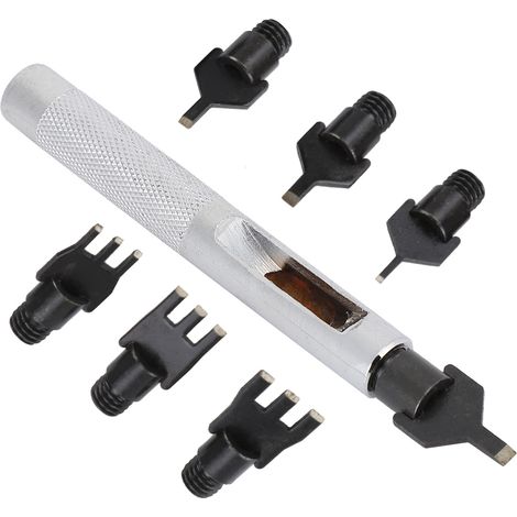 Outil de perforation pour ceintures, sangles en cuir, corde à coudre, perforatrice plate en acier pour bricolage (1/5)