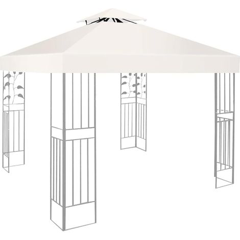 Toit de rechange, 3 x 3 m, étanche, stable, résistant à l'hiver, 160 g/m², beige, double toit, tonnelle de jardin, tonnelle pliable, résistante aux tempêtes, tente de réception, housse de rechange (1/5)