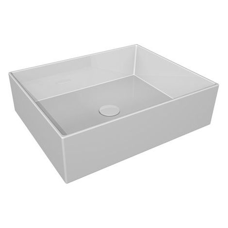 Lavabo Zenith appoggio 50x40 in ceramica bianco lucido di