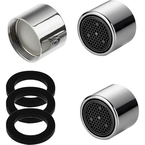 3 Pieces Faucet Aerator, Water Saving Faucet Aerator with Stainless Steel Filter for Bathroom and Kitchen Sink Faucet, Include 3 Gaskets