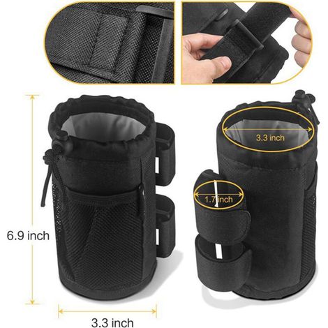 porte-gobelets de vélo, porte-bouteille d'eau Oxford avec poche en filet et cordon de verrouillage, organisateur de bouteille d'eau de vélo, accessoires de guidon universels pour bateau, scoot