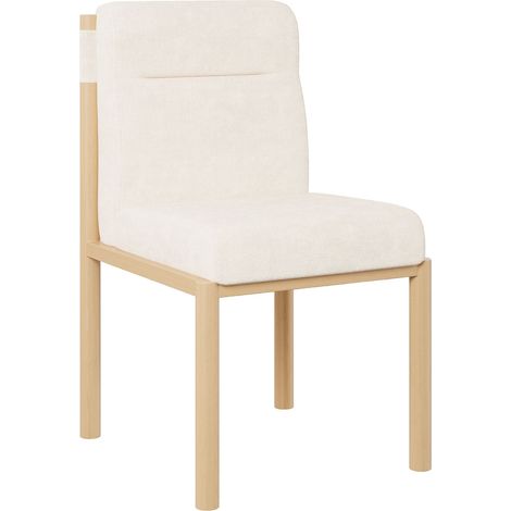 ELVMI Set di 2 Sedie da Pranzo, Schienale Imbottito, Stile Scandinavo, Sherpa e Beige (1/5)