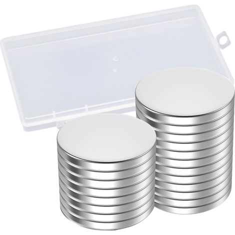 12 aimants ronds Divers accessoire de portail, 20 mm x 2 mm, revêtement Ni+Cu+Ni, pour réfrigérateur, tableau blanc, bricolage et bureau (1/5)