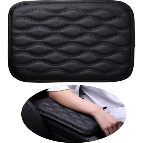 1 coussin d'accoudoir de voiture, housse de console centrale noire imperméable, housse de boîte à accoudoirs de siège (1/5)