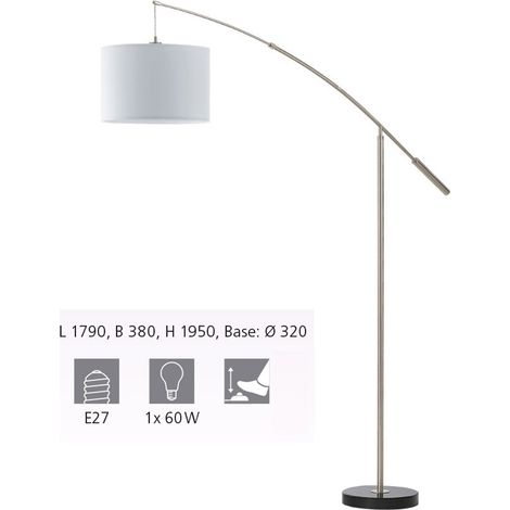 Piantana Minimal Nadina Acciaio Nichel Satinato 1 Luce E27 (1/5)