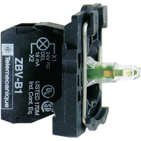 Schneider Electric ZB5AVB1 Elemento LED con adattatore di montaggio, con portalampada Bianco 24 V/DC, 24 V/AC 1 pz. (1/2)