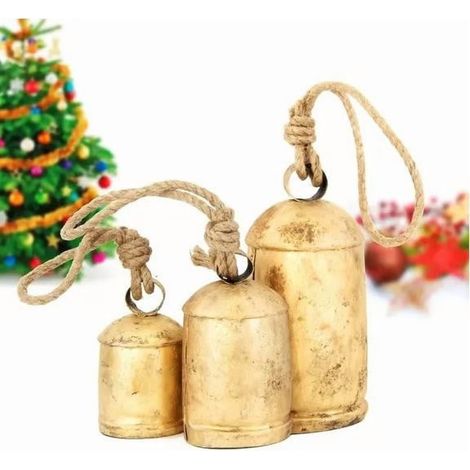 Clochettes De Vache - Fonte Solide - Style Rustique Distressé - Pour Décoration Intérieure Extérieure - Lot De 1 (1/2)