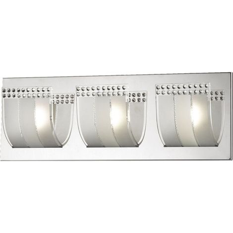 Applique murale moderne Italux Roto 3xG9 chrome/blanc IP20