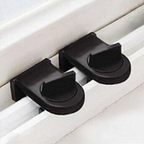 Trimec – Lot de 2 verrous de fenêtre coulissante – Sécurisation enfants – Compatible surfaces bois, verre, métal – Installation facile (1/4)