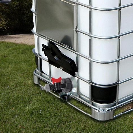 1 Adaptateur réservoir IBC S60x6, robinet 3/4 pouce, vanne arrêt, plastique durable, irrigation jardin (1/5)