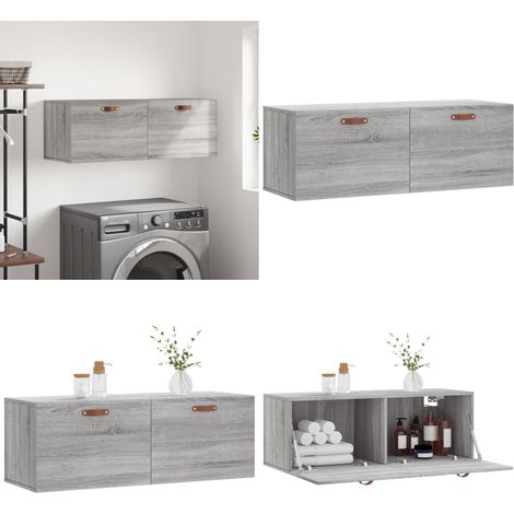 Mobile a Parete Grigio Sonoma 100x36,5x35 cm Legno Multistrato - Mobile a parete - Armadio a parete