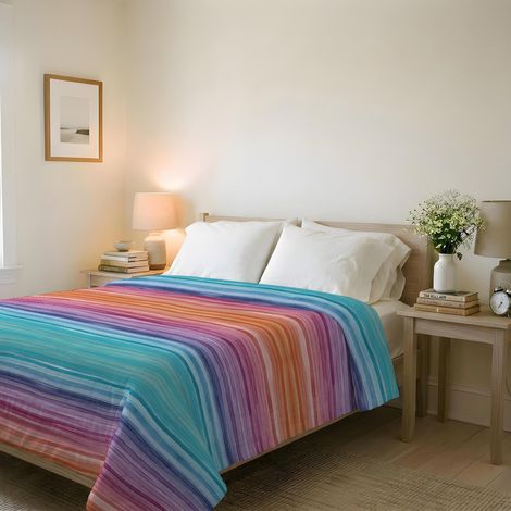 Couvre-lit matelassé d’été en Microfibre Douce imprimée – Couette Printemps-été mi-Saison – Rainbow, Double 250x240 cm (1/5)