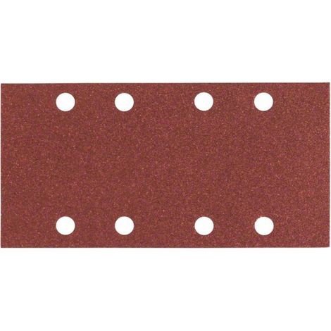 Bosch – Papier abrasif pour ponceuse vibrante 2608605306 – Grain 120 – 93 x 185 mm – 10 pièces – Perforé pour aspiration poussière (1/5)