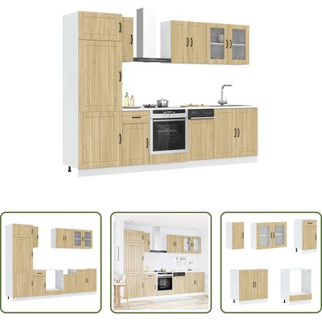 vidaXL Küchenregal - 8-tlg. Küchenschrank-Set Lucca Sonoma-Eiche Holzwerkstoff (1/5)