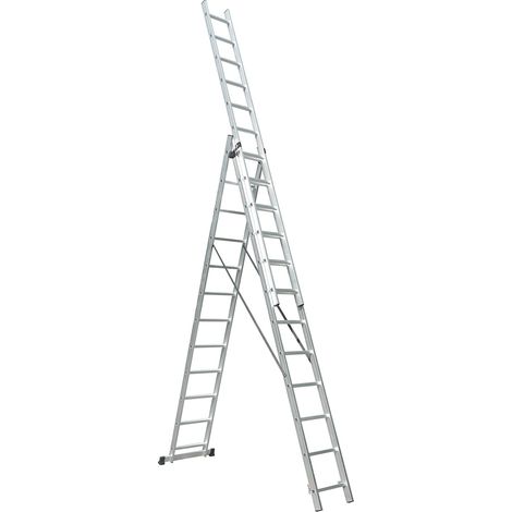 UP Echelle transformable en aluminium coulissante extensible 3 plans 12 marches