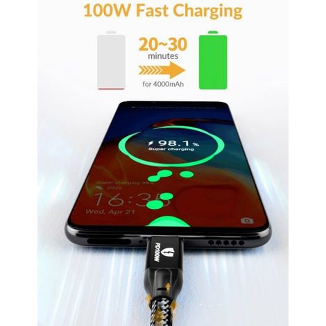 Câble Usb-C Vers Usb-C - 100 W - 20 V/5 A - Pd3 0/Qc3 0 - Vidéo 4K @ 60 Hz - Thunderbolt 3 - 20 Gbit/S - 2 M (1/4)