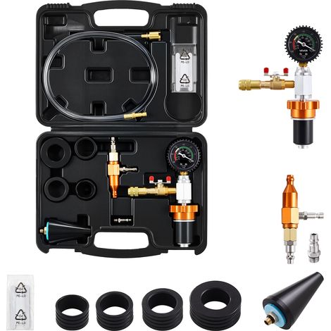 Mophorn Kit de Remplissage de Liquide de Refroidissement avec Coffret, Outil pour Système de Refroidissement Automobile avec Manomètre, Adapté à Divers Véhicules et Camionnettes