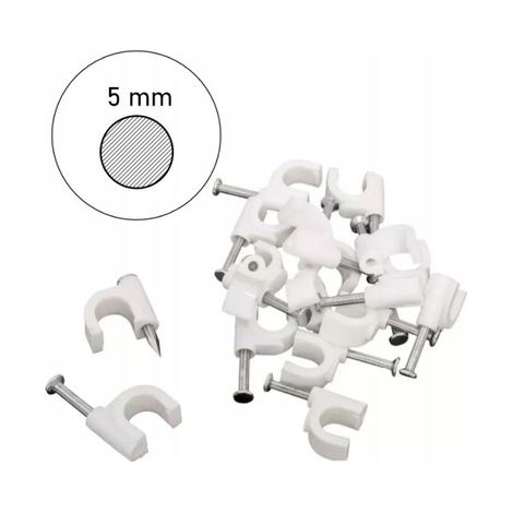 Soporte con clavo para cables redondos flop O 5 (1/2)