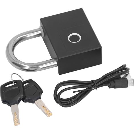 Cadenas P70 Tuya Smart APP Bluetooth à empreinte digitale, noir avec clé mécanique de rechange (1/5)