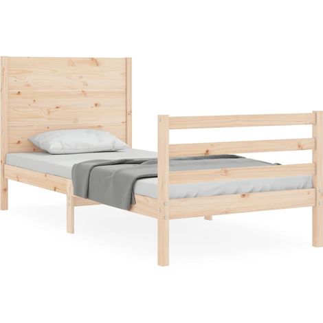 Maison Exclusive - Estructura de cama con cabecero madera maciza