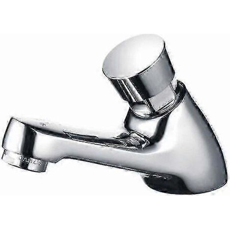 Robinet chromé avec arrêt automatique, fonction d'économie d'eau et minuterie pour évier de cuisine ou de salle de bain, idéal pour un usage domestiqu (1/5)