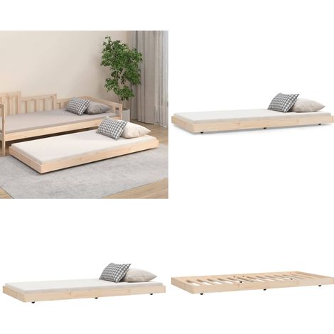 Massivholzbett ohne Matratze 90x190 cm Kiefer - Holzbettrahmen - Kiefernbett - Massiver Rahmen - Bettgestell - Doppelbett - Home & Living (1/5)