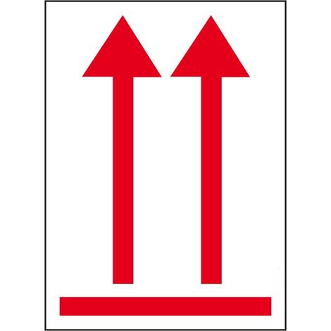 Etichetta in PVC doppie frecce orientamento NERE/ROSSE - Colore: Rosso - Numero Pezzi: 10 pezzi