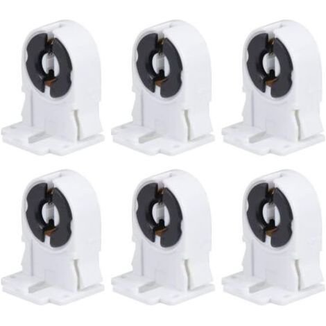 Lot de 20 douilles pour lampes fluorescentes, type à vis T8/G13, non pontées, douille de lampe, douille tombstone, remplacement pour tube fluorescent LED (1/5)