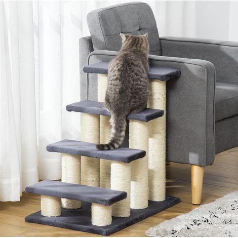 Tiragraffi a 4 livelli per gatti e cani, grigio, 60 x 40,5 x 59 cm (1/5)
