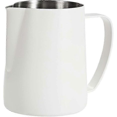 Pichet à mousser le lait, 600 ml, en acier inoxydable, pour expresso et latte art, blanc. (1/4)