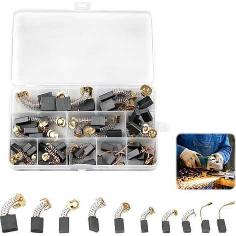 40 Pieces 10 Sizes Carbon for Angle Grinder, Carbon Brushes for Electric Motors, Electric Carbon Brushes for Sanders, Carbon Brushes Universal Carbon Brushes for Drill (1/5)