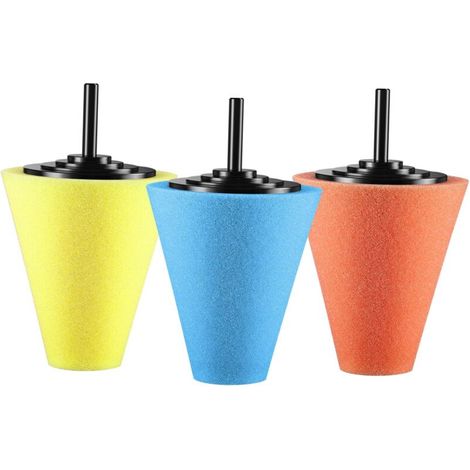 Éponge de Polissage Pad Polissage Voiture Auto Agrippant Éponge en Mousse Forme Conique pour Polissage et Soin Auto 7,6 cm (1/5)