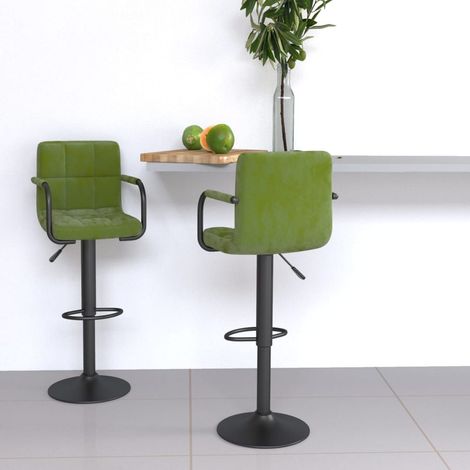 Barhocker 2 Stk. Hellgrün Samt