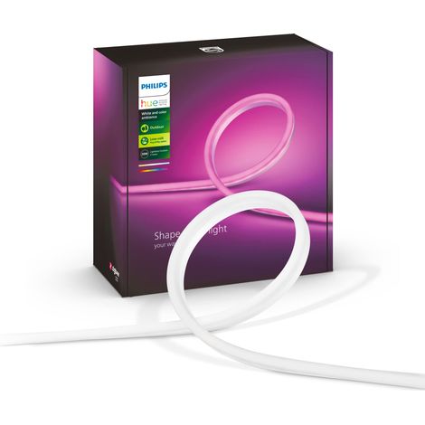 Philips Hue White and Color Ambiance Striscia LED Smart, per Esterni e Interni, Bluetooh, Controllo Vocale Alimentatore Incluso, 19W, 2m (1/5)