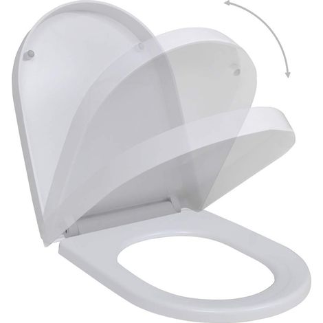 vidaXL Asientos inodoro con tapas cierre suave 2 uds plástico blanco (1/2)