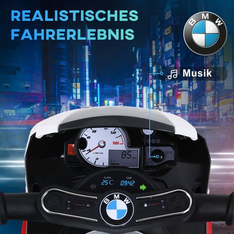 Moto électrique enfant BMW S1000RR 6V avec phare, moto junior musicale 2,5 km/h, véhicule pour enfants 18-36 mois rouge (1/5)