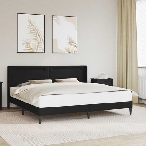 Estructura de cama Negro 180 x 200 cm Cuero sintético