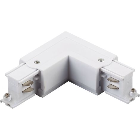 Connecteur d’angle gauche rail triphasé blanc Polux 327925