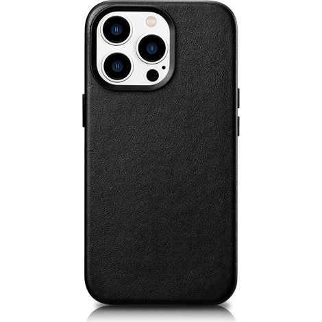 Custodia in pelle naturale per iPhone 14 Pro Max MagSafe Custodia in pelle, nera (1/5)