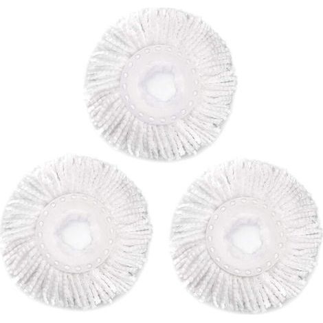 Lot de 3 Têtes de Rechange en Microfibre pour Balais Rotatifs 360° – Compatible avec Hurrica Mopnad Cassabel et Modèles Similaires (1/4)